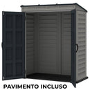 Casetta da Giardino Porta Attrezzi 91x170x202 cm in PVC Grigio/Grigio Scuro-5