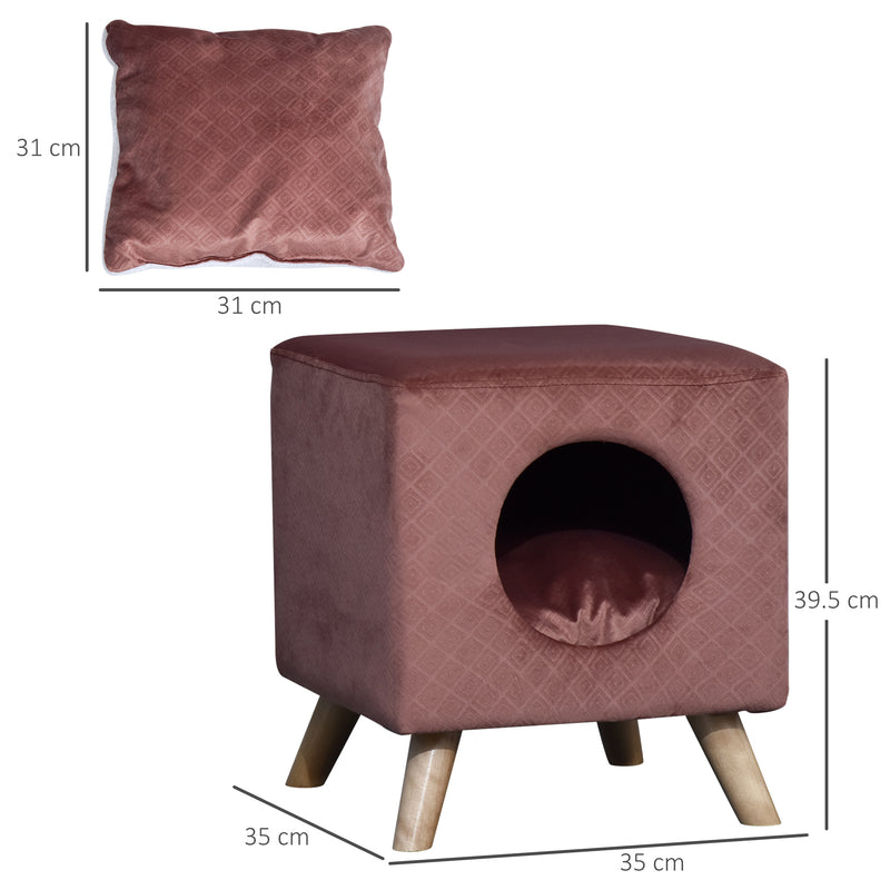 Cuccia Rialzata per Gatti e Cani 35x35x39,5 cm  Rosa Antico-3