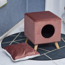 Cuccia Rialzata per Gatti e Cani 35x35x39,5 cm  Rosa Antico-5