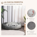 Cuccia Imbottita per Cani 81,5x58x18 cm in Tessuto Vellutato Grigio Scuro-6