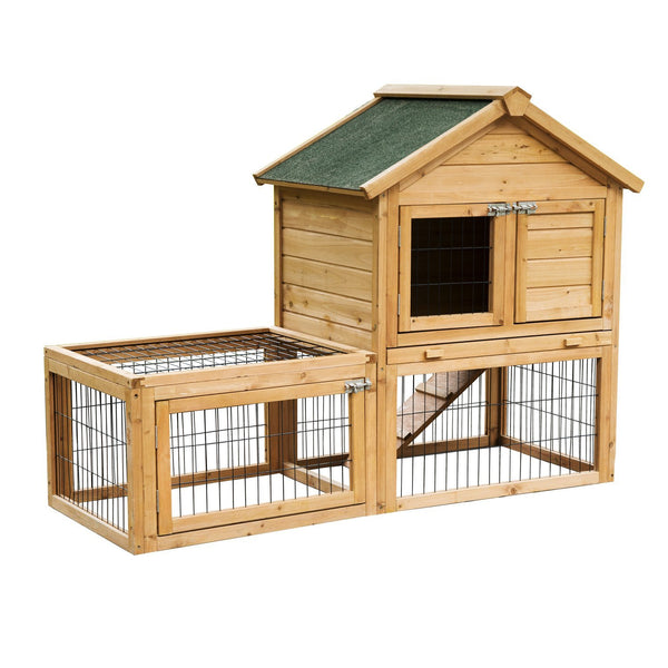acquista Clapier Cage en Bois pour Lapins et Animaux Domestiques 130x52x98,5 cm