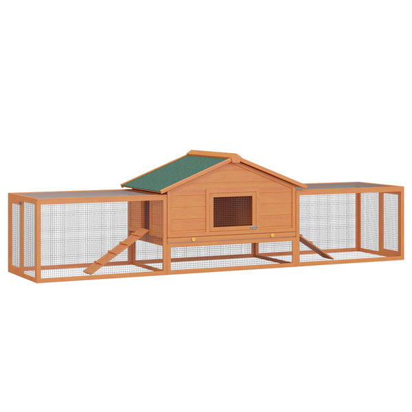Clapier d'extérieur 309x79x86 cm en bois avec toit vert prezzo