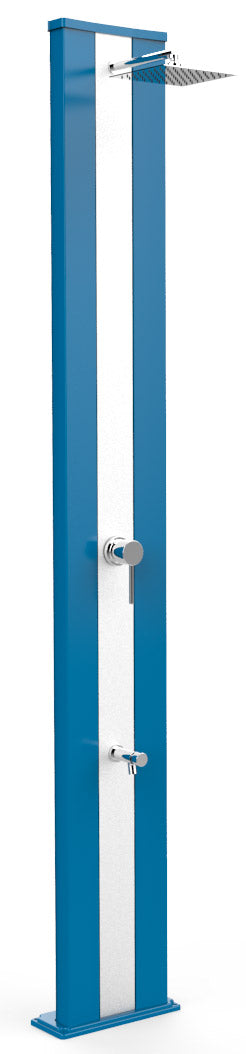 Doccia Solare da Giardino 40L Miscelatore e Lavapiedi Arkema Dada S Fascia Inox Light Blu acquista