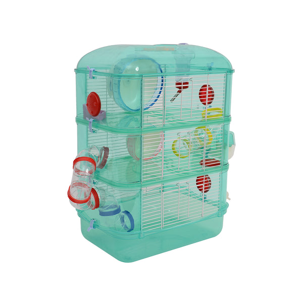Cage pour Hamsters 3 Niveaux Vert 40.5x28x55 cm sconto
