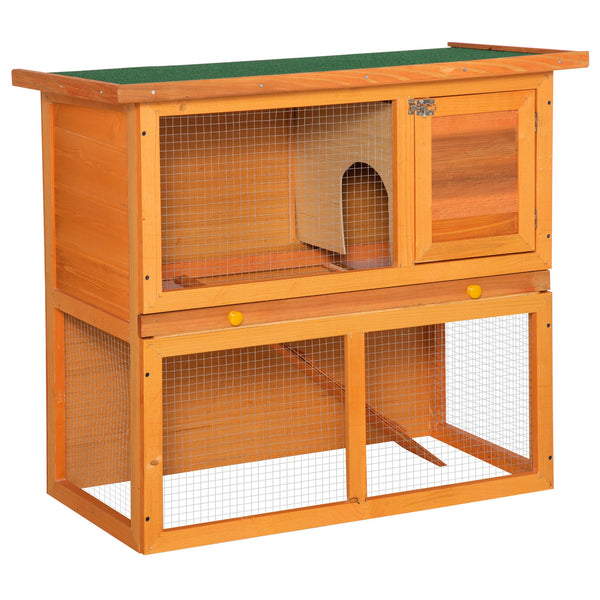 online Cage pour Lapins Hutch Outdoor en Bois de Sapin 90x45x80 cm
