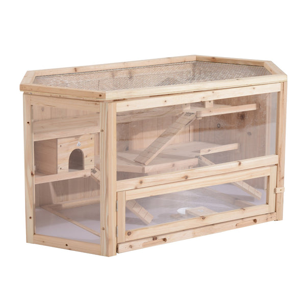 online Cage pour rongeurs et hamsters avec 2 étagères avec toit en bois 115x60x58 cm