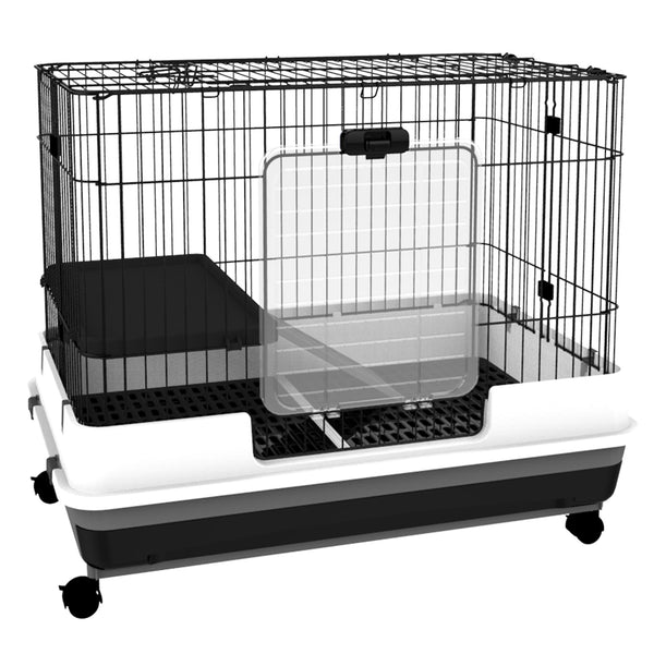 sconto Cage pour Hamsters 81,2x52,7x66 cm en Métal et Plastique Noir