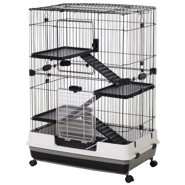 acquista Cage pour Hamsters 3 Niveaux 81,2x52,7x110 cm en Métal et Plastique Noir