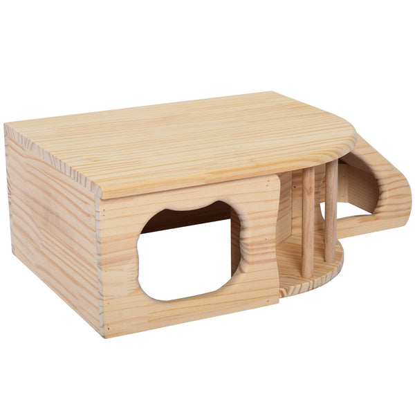 Maison pour rongeurs et petits animaux en bois de sapin 60x37x19,7 cm prezzo