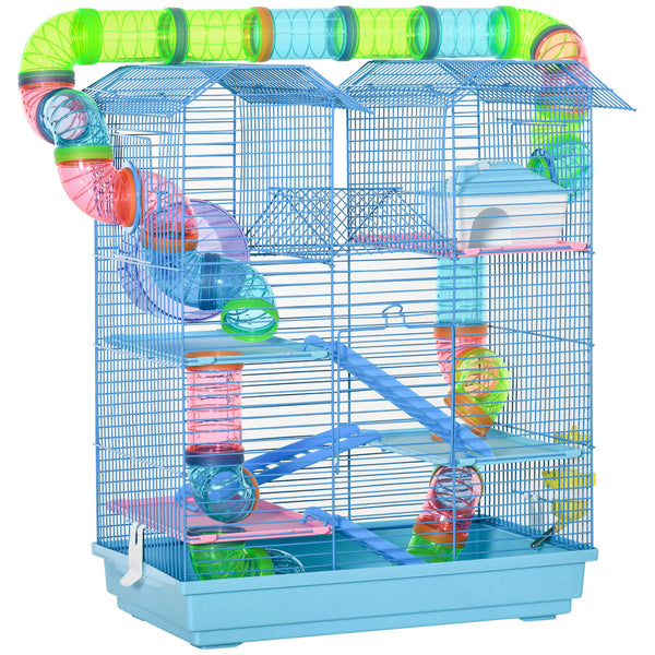 online Cage pour Hamsters et Rongeurs 47x30x59 cm avec Accessoires Bleus