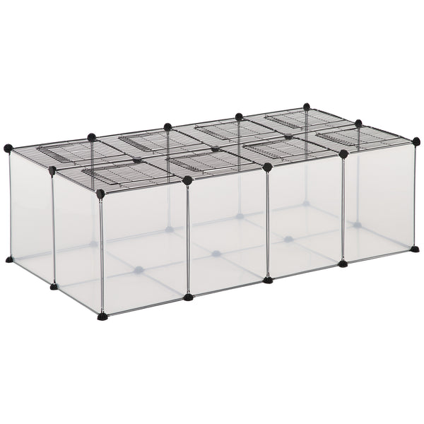 Cage Modulaire pour Hamsters et Rongeurs 140x70x45 cm en Résine et Acier Noir et Transparent prezzo