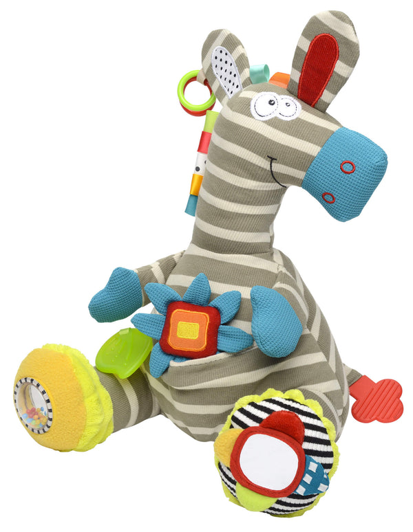 Peluche d'activité Zebra pour enfants avec de doux sons multicolores sconto