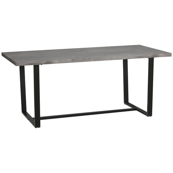 Table rectangulaire 180x90x75 cm Max 8 personnes en MDF et acier gris et noir acquista