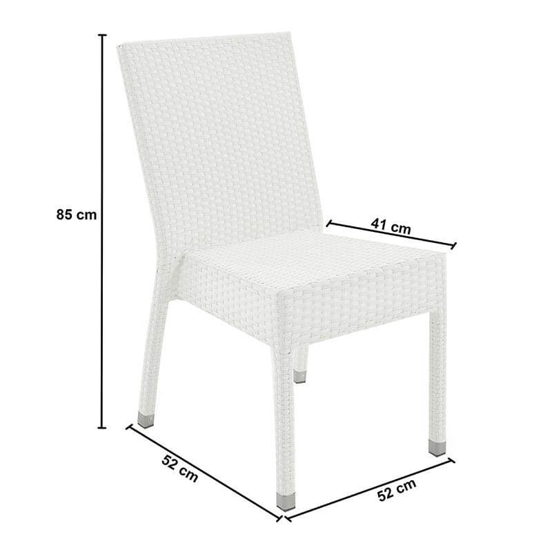 Set Tavolo e 4 Sedie da Giardino in Alluminio e Hularo Bianco-4