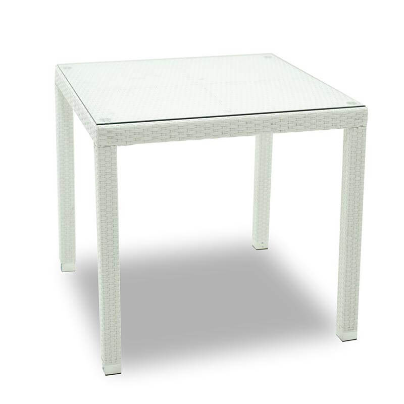 Set Tavolo e 4 Sedie da Giardino in Alluminio e Hularo Bianco-5