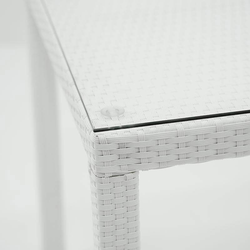 Set Tavolo e 4 Sedie da Giardino in Alluminio e Hularo Bianco-6