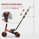 Triciclo per Bambini 18-60 Mesi 101x45x86,5 cm con Manubrio Regolabile e Ruote Chiuse Rosso-5