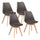 Ensemble de 4 chaises 53,5x48,5x83 cm en polypropylène et simili cuir Candice Caffè