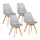 Lot de 4 chaises 53,5x48,5x83 cm en polypropylène et simili cuir Candice Grey