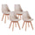 Lot de 4 chaises 53,5x48,5x83 cm en polypropylène et simili cuir Candice Kaki