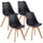 Lot de 4 chaises 53,5x48,5x83 cm en polypropylène et simili cuir Candice Noir