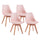 Lot de 4 chaises 53,5x48,5x83 cm en polypropylène et simili cuir Candice Rose