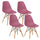 Lot de 4 chaises 54x46x82 cm en polypropylène Ester Bordeaux