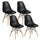 Lot de 4 chaises 54x46x82 cm en polypropylène Ester Noir