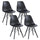 Lot de 4 chaises 54x46x82 cm en polypropylène Ester noir pieds noirs
