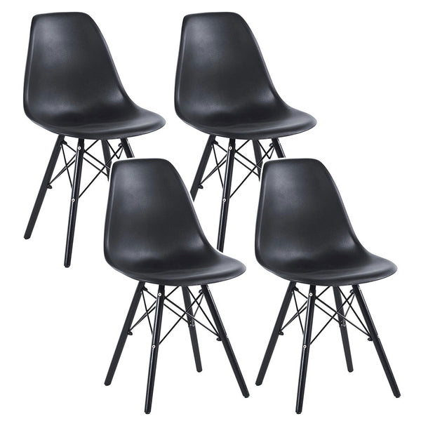 prezzo Lot de 4 chaises 54x46x82 cm en polypropylène Ester noir pieds noirs