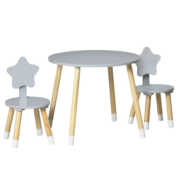 Set de table avec 2 chaises pour enfant en bois gris prezzo