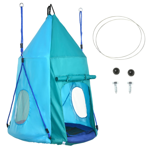 Altalena Tenda da Giardino per Bambini Ø100 cm Corde Regolabili Blu online