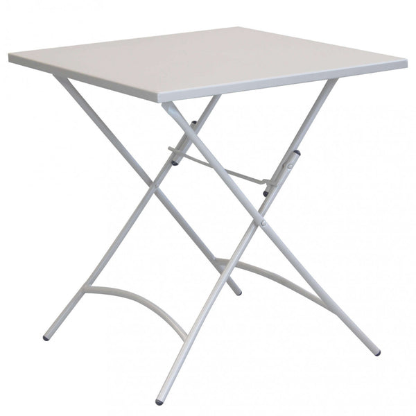 Table Bristol 70x70x72 h cm en acier gris tourterelle clair sconto