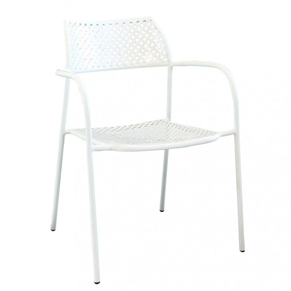 Chaise de jardin empilable Windsor 56x56x78 h cm en acier blanc prezzo