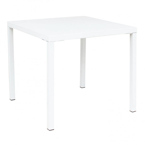 sconto Table empilable Manchester 80x80x73h cm en acier blanc