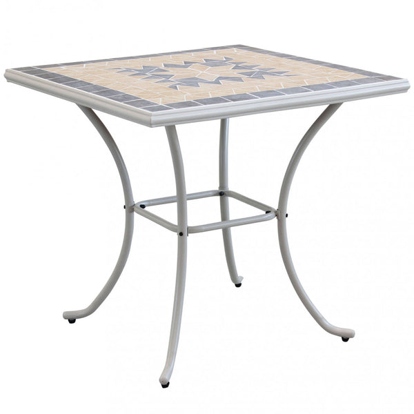 prezzo Table carrée Perse 80x80x74 h cm en acier Tortora