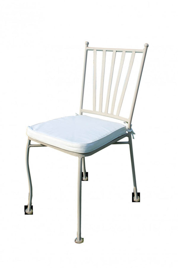 acquista Chaise de jardin Giunone avec coussin 41x42x90 h cm en acier gris tourterelle
