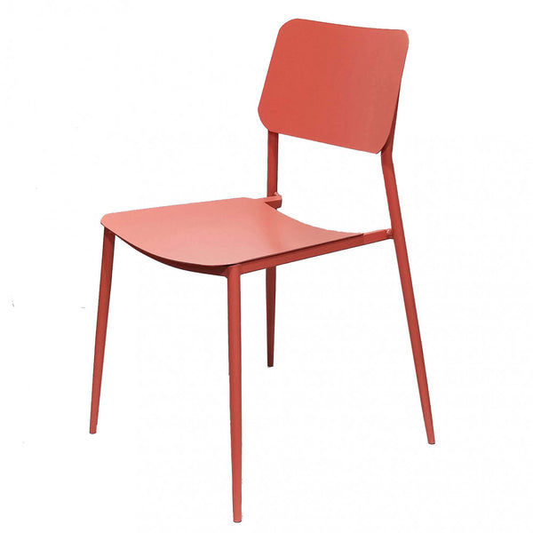 sconto Chaise de jardin empilable Vega 42x53x80 h cm en acier rouge