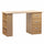 Bureau 3 tiroirs 3 étagères 120x59x72 cm en bois de chêne MDF