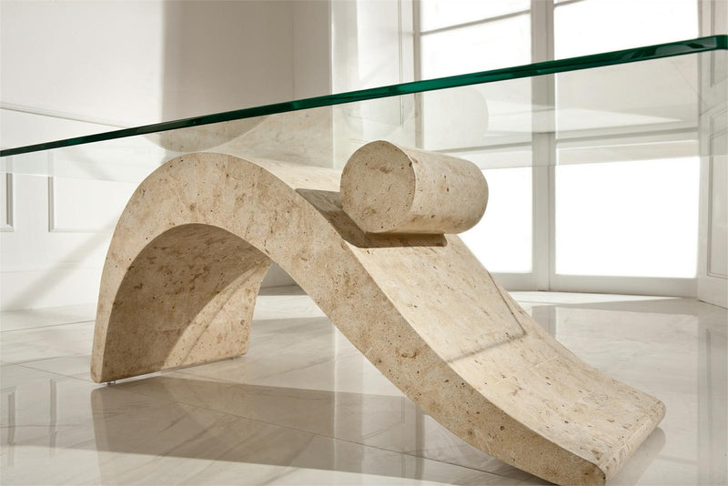 Tavolino da Soggiorno 120x70x40 cm in Vetro Temperato Dove Trasparente-2