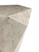 Tavolino da Soggiorno 60x60x50 cm in Pietra Fossile Diamond small Beige-2