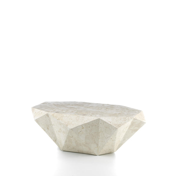 Tavolino da Soggiorno 120x70x40 cm in Pietra Fossile Diamond medium Bege prezzo