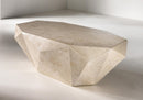 Tavolino da Soggiorno 120x70x40 cm in Pietra Fossile Diamond medium Bege-3