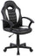 Chaise de jeu ergonomique pour enfant 55x56x99,5 cm en simili cuir noir et blanc