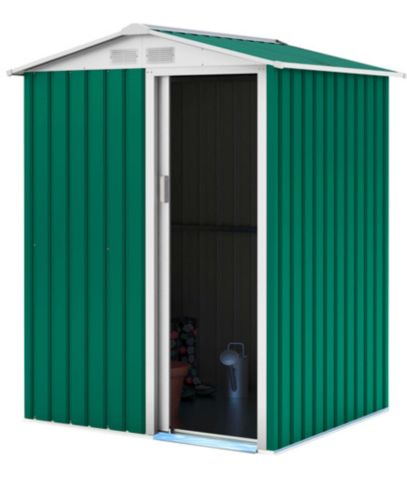 Casette Box da Giardino Porta Utensili 145x120 cm in Metallo Verde-1