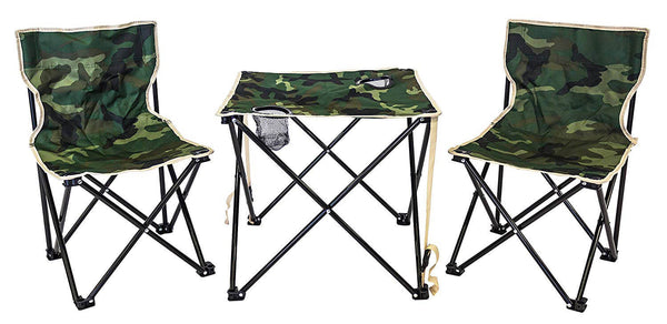 Ensemble table de camping camouflage Menzi et 2 chaises pliantes acquista