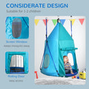 Altalena Tenda da Giardino per Bambini Ø100 cm Corde Regolabili Blu-5