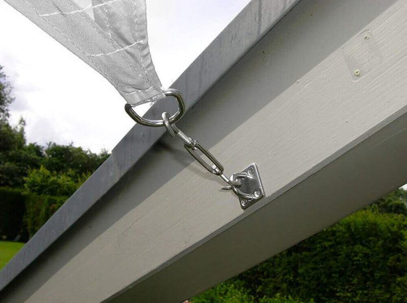 Tenda Vela Ombreggiante Quadrata 3,6x3,6m in Poliestere Bianca-3