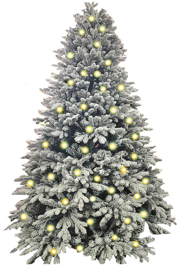 prezzo Sapin de Noel Artificiel Recouvert de Neige avec Abetone Led Blanc Chaud Différentes Tailles