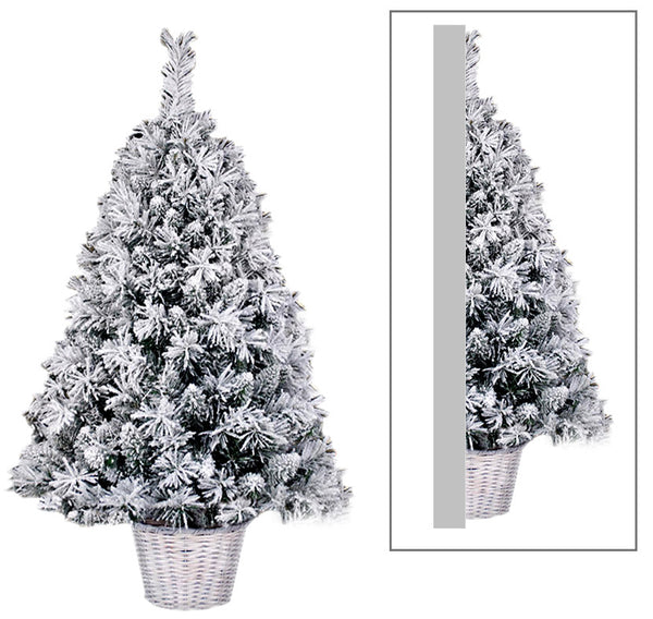 Panier Suède Sapin de Noël Artificiel Blanc Couvert de Neige Différentes Tailles online